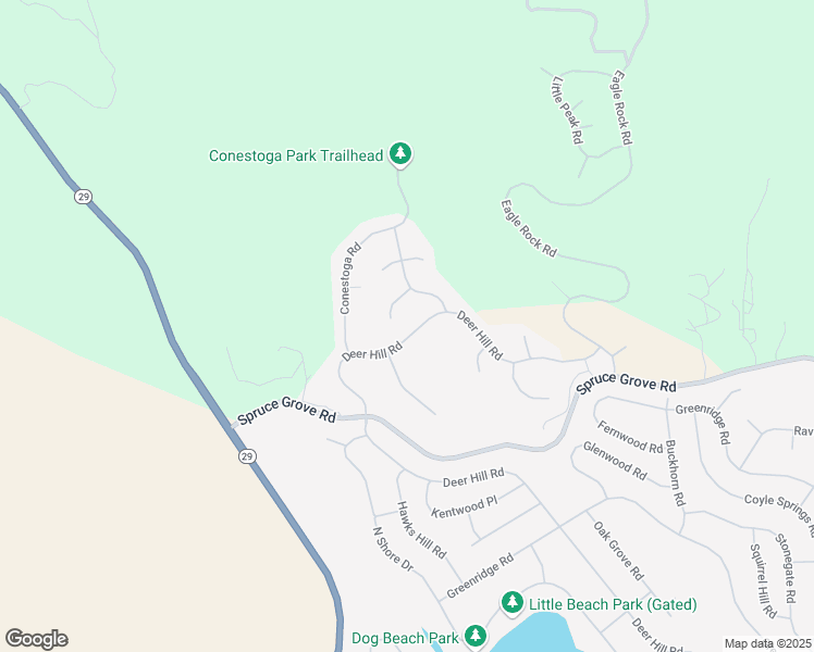 map of restaurants, bars, coffee shops, grocery stores, and more near 17825 Deer Hill Road in Hidden Valley Lake