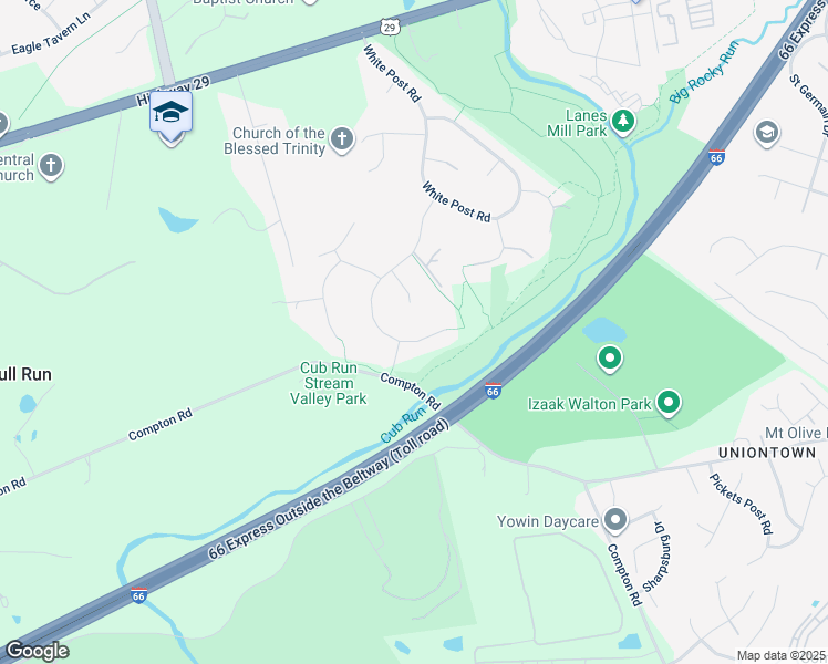 map of restaurants, bars, coffee shops, grocery stores, and more near 6743 Jade Post Lane in Centreville