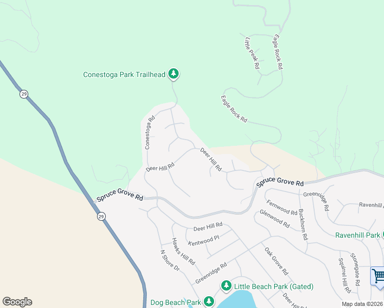map of restaurants, bars, coffee shops, grocery stores, and more near 17762 Deer Hill Road in Hidden Valley Lake