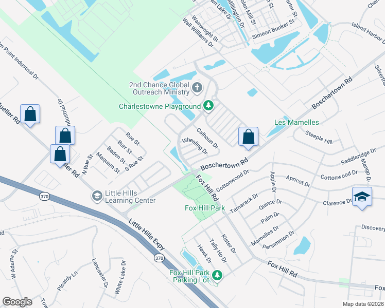 map of restaurants, bars, coffee shops, grocery stores, and more near 3112 Osterly Bend in Saint Charles