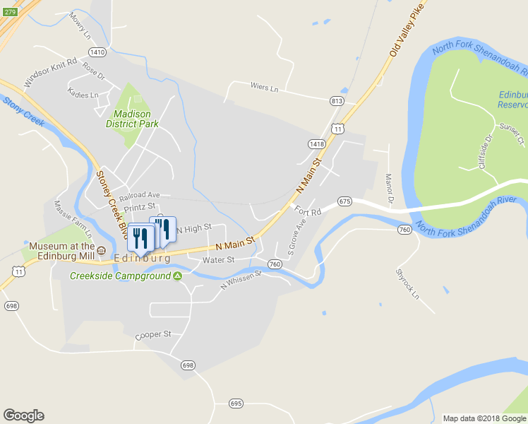 map of restaurants, bars, coffee shops, grocery stores, and more near 108 Winifred Street in Edinburg