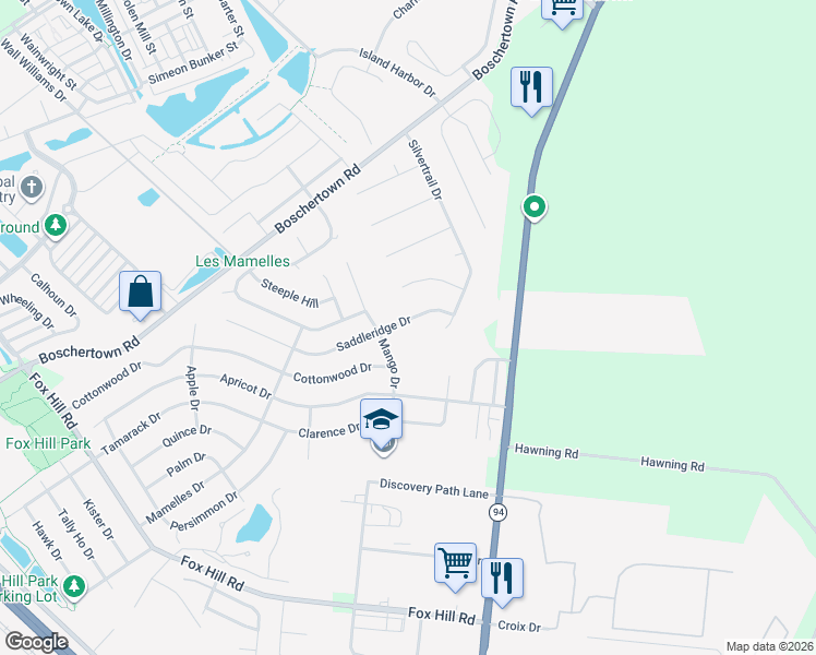 map of restaurants, bars, coffee shops, grocery stores, and more near 3289 Saddleridge Drive in Saint Charles