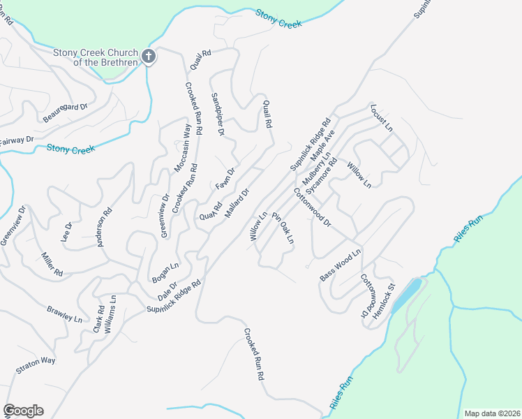 map of restaurants, bars, coffee shops, grocery stores, and more near 8312 Supinlick Ridge Road in Mount Jackson