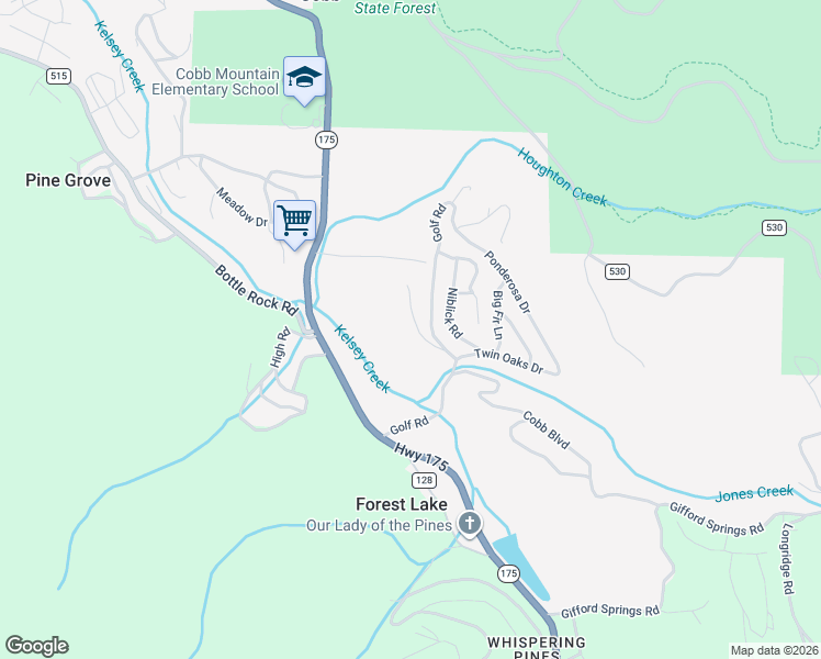 map of restaurants, bars, coffee shops, grocery stores, and more near 16335 Tee Road in Cobb
