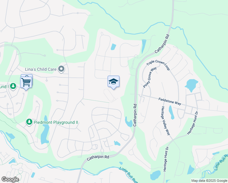map of restaurants, bars, coffee shops, grocery stores, and more near 6308 Catharpin Road in Gainesville
