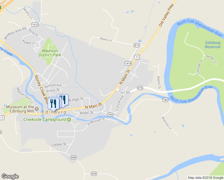 map of restaurants, bars, coffee shops, grocery stores, and more near 516 North Main Street in Edinburg