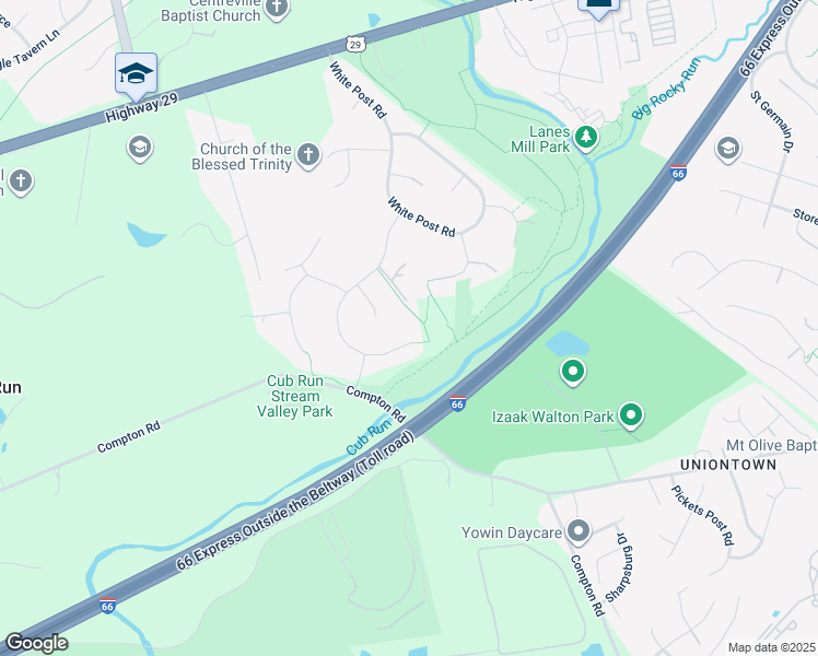 map of restaurants, bars, coffee shops, grocery stores, and more near 6749 Jade Post Lane in Centreville