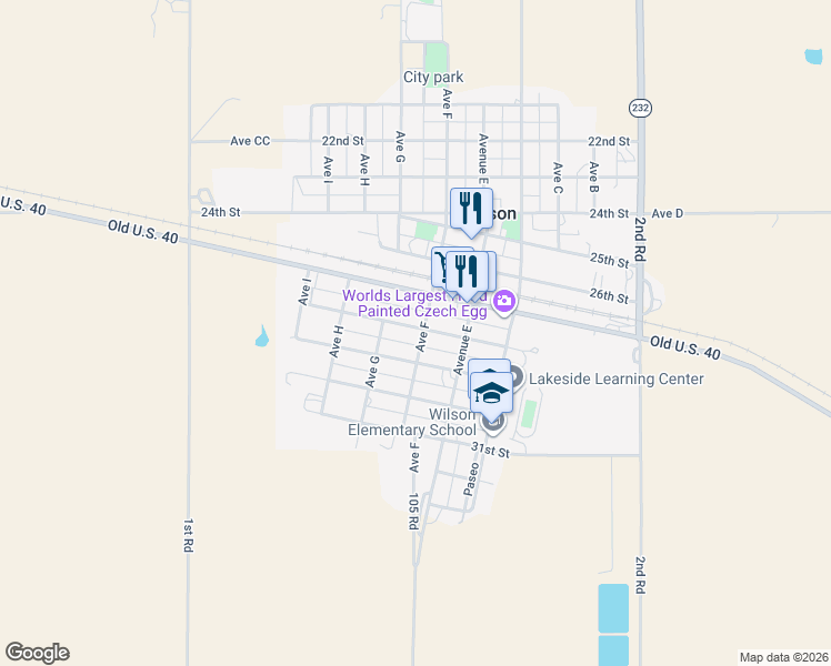 map of restaurants, bars, coffee shops, grocery stores, and more near in Wilson
