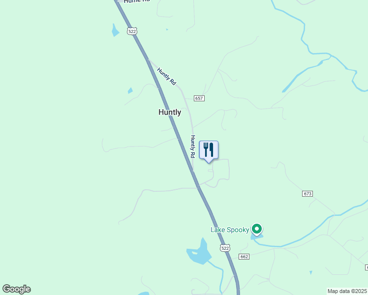 map of restaurants, bars, coffee shops, grocery stores, and more near 1524 Zachary Taylor Highway in Huntly
