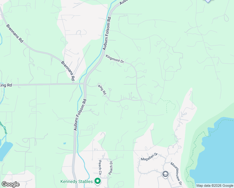map of restaurants, bars, coffee shops, grocery stores, and more near 9475 King Road in Loomis
