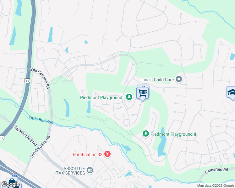 map of restaurants, bars, coffee shops, grocery stores, and more near 6012 Alderdale Place in Haymarket
