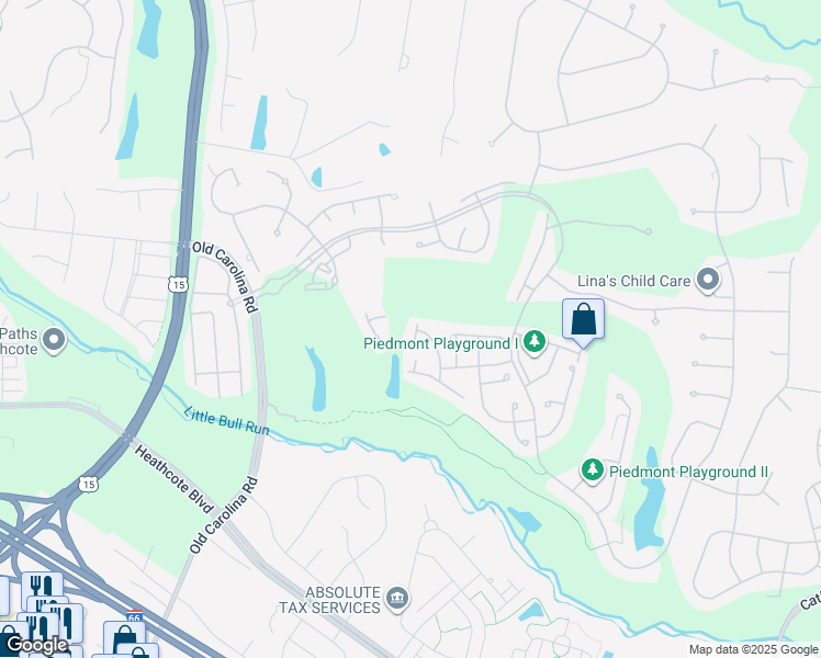 map of restaurants, bars, coffee shops, grocery stores, and more near 6215 Toledo Place in Haymarket