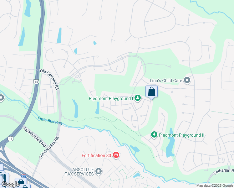 map of restaurants, bars, coffee shops, grocery stores, and more near 6040 Alderdale Place in Haymarket