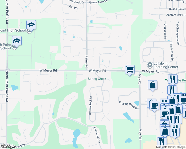 map of restaurants, bars, coffee shops, grocery stores, and more near 3803 Rocky Mound Drive in Wentzville