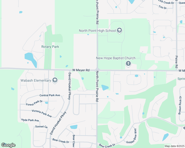 map of restaurants, bars, coffee shops, grocery stores, and more near 2416 Meyer Road in Foristell