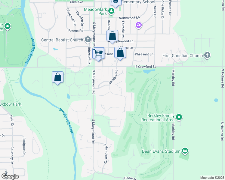 map of restaurants, bars, coffee shops, grocery stores, and more near 805 Fairdale Road in Salina