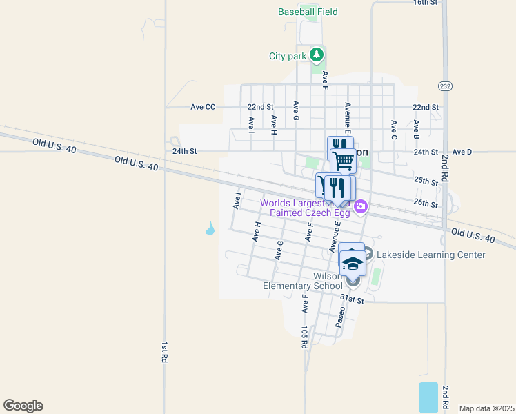 map of restaurants, bars, coffee shops, grocery stores, and more near 800-824 28th Street in Wilson