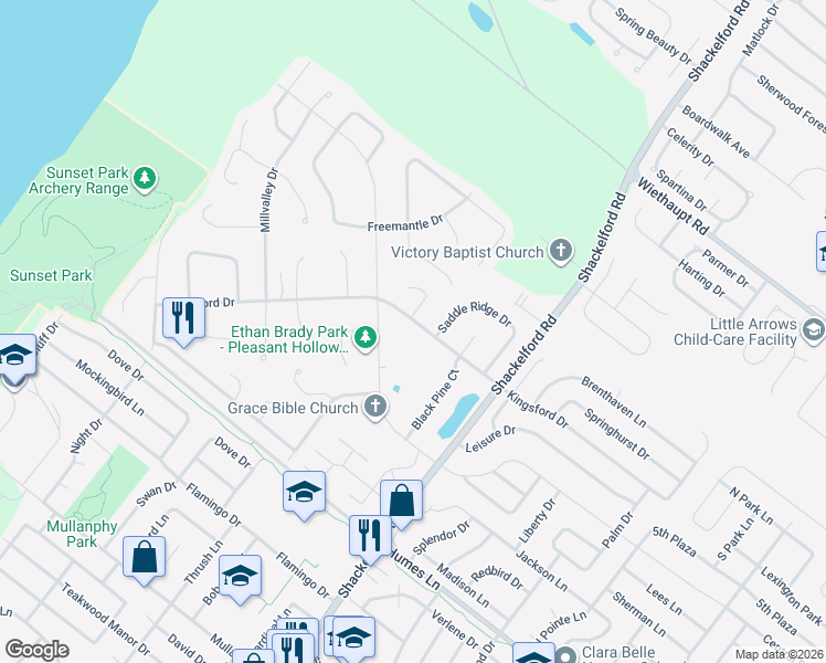map of restaurants, bars, coffee shops, grocery stores, and more near 2037 Central Parkway in Florissant