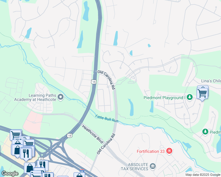 map of restaurants, bars, coffee shops, grocery stores, and more near 6117 Popes Creek Place in Haymarket