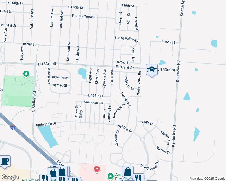 map of restaurants, bars, coffee shops, grocery stores, and more near 16409 Harris Avenue in Belton