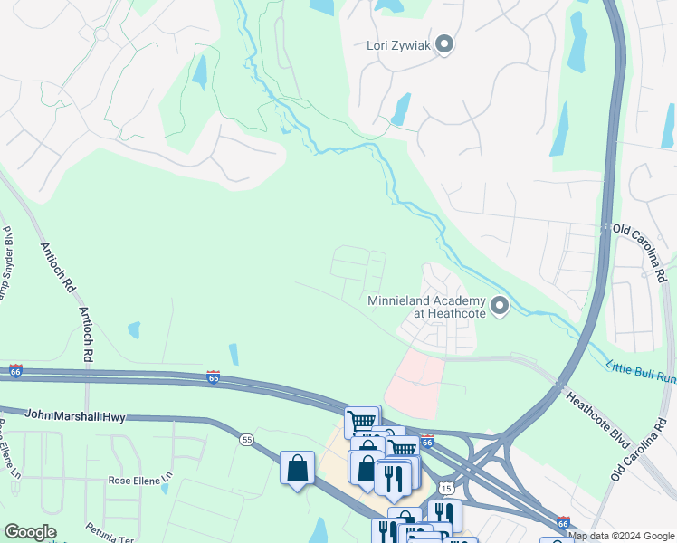 map of restaurants, bars, coffee shops, grocery stores, and more near 6034 Camerons Ferry Drive in Haymarket