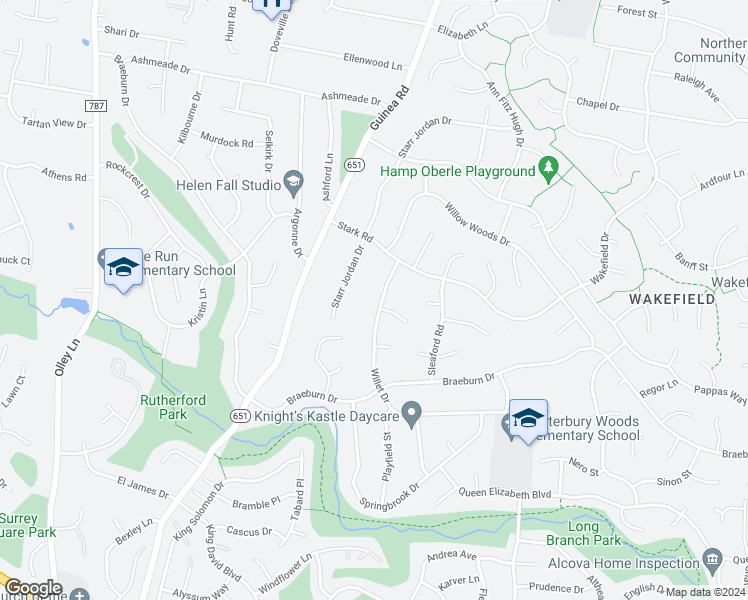 map of restaurants, bars, coffee shops, grocery stores, and more near 4520 Willet Drive in Annandale