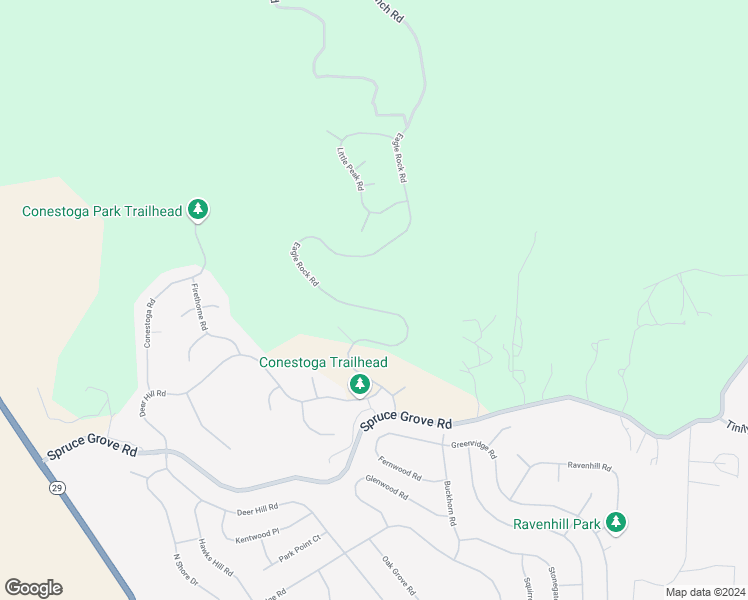 map of restaurants, bars, coffee shops, grocery stores, and more near 16268 Eagle Rock Road in Hidden Valley Lake