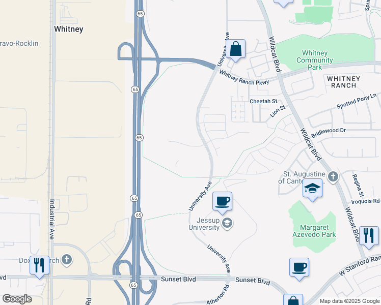 map of restaurants, bars, coffee shops, grocery stores, and more near 1200 Orchid Drive in Rocklin