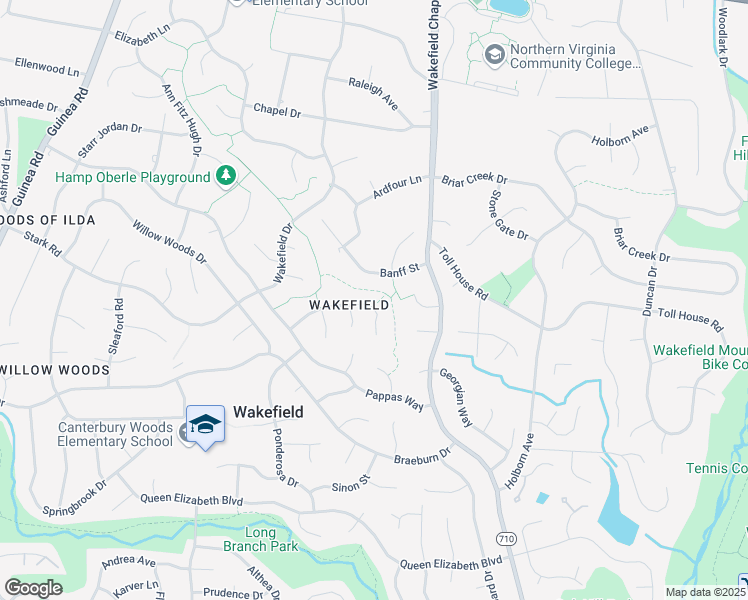 map of restaurants, bars, coffee shops, grocery stores, and more near 8600 Ordinary Way in Annandale