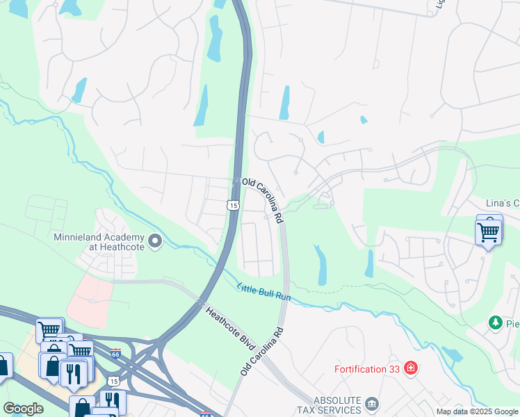 map of restaurants, bars, coffee shops, grocery stores, and more near 6106 Popes Creek Place in Haymarket