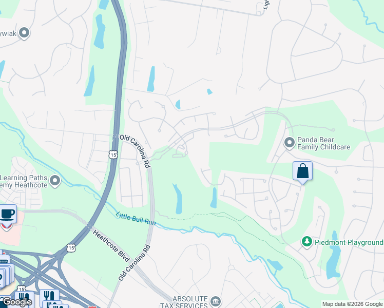map of restaurants, bars, coffee shops, grocery stores, and more near 14675 Piedmont Vista Drive in Haymarket