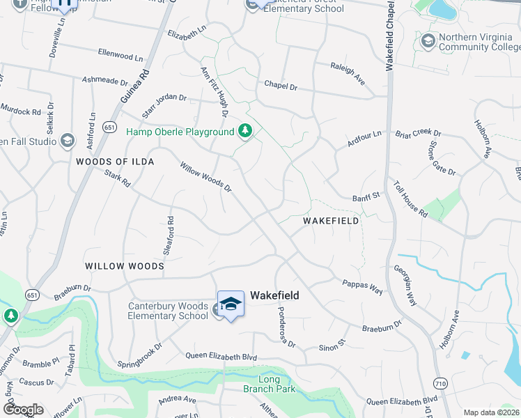 map of restaurants, bars, coffee shops, grocery stores, and more near 8718 Stark Road in Annandale