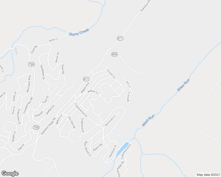 map of restaurants, bars, coffee shops, grocery stores, and more near 544 Ironwood Drive in Mount Jackson