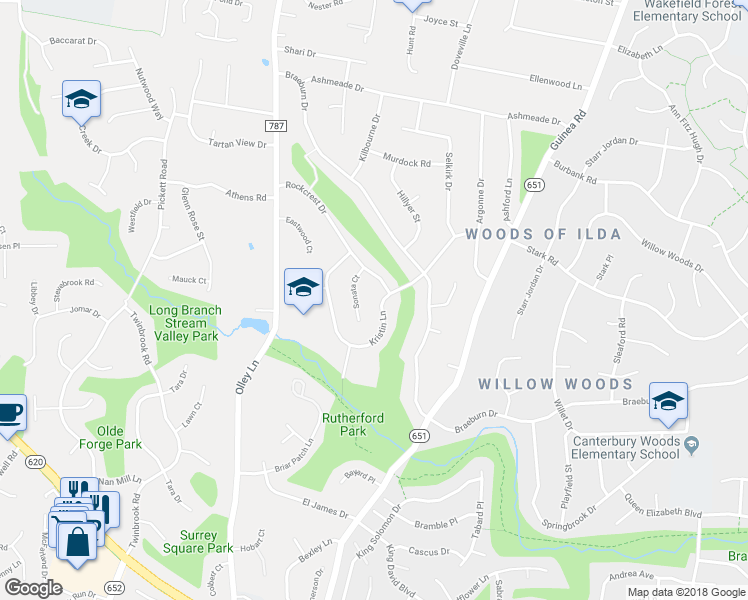 map of restaurants, bars, coffee shops, grocery stores, and more near 9208 Kristin Lane in Fairfax