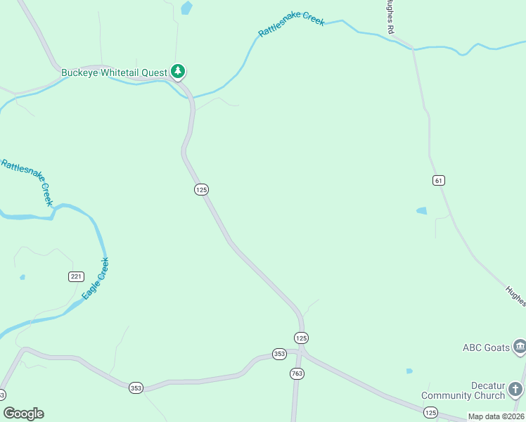 map of restaurants, bars, coffee shops, grocery stores, and more near 9827 Ohio 125 in Russellville