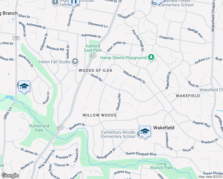 map of restaurants, bars, coffee shops, grocery stores, and more near 8929 Stark Road in Annandale