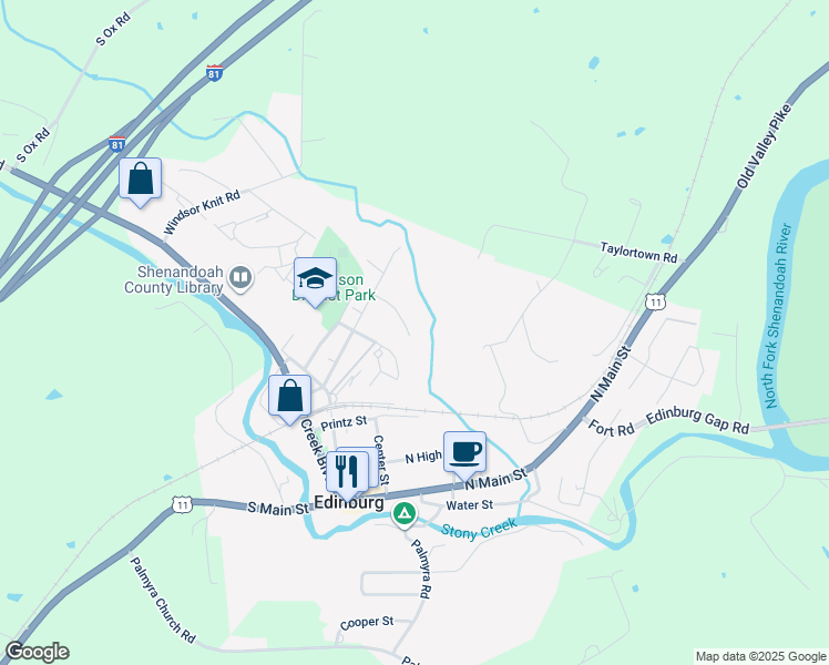 map of restaurants, bars, coffee shops, grocery stores, and more near 111 Jackson Street in Edinburg