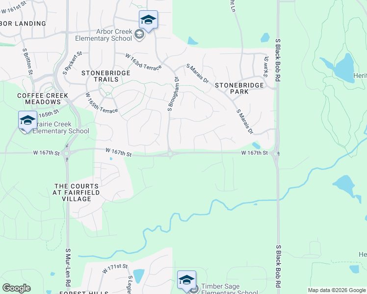 map of restaurants, bars, coffee shops, grocery stores, and more near 16687 South Loiret Street in Olathe