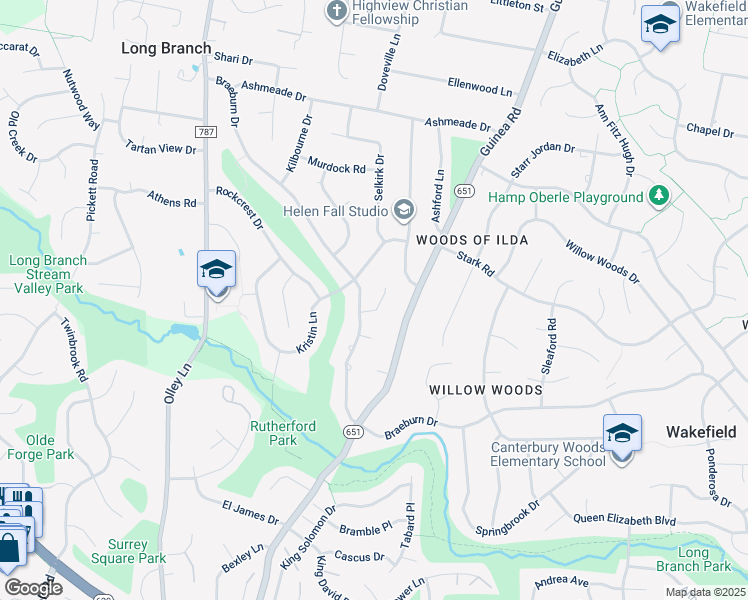 map of restaurants, bars, coffee shops, grocery stores, and more near 9120 Saranac Court in Fairfax