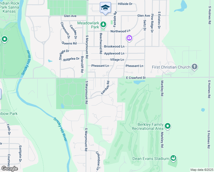 map of restaurants, bars, coffee shops, grocery stores, and more near 730 Fairdale Road in Salina