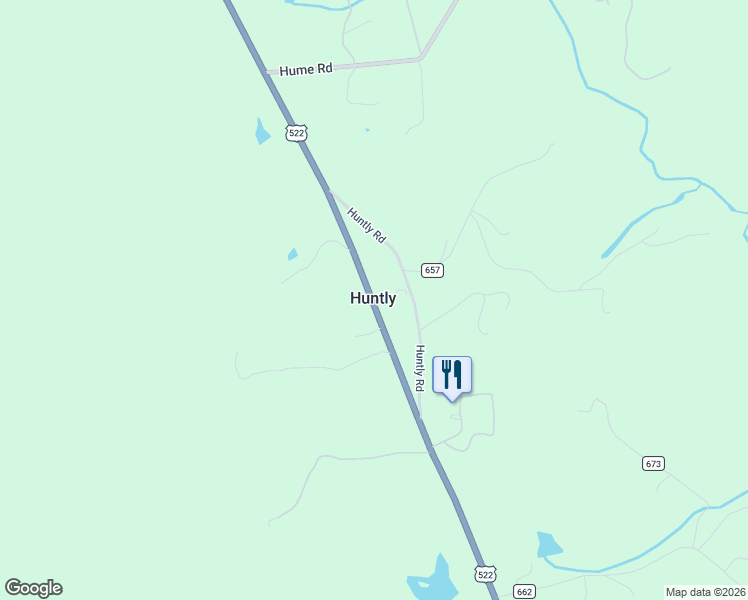 map of restaurants, bars, coffee shops, grocery stores, and more near 1554 Zachary Taylor Highway in Huntly