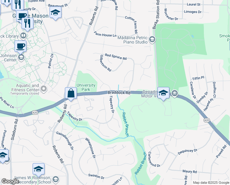 map of restaurants, bars, coffee shops, grocery stores, and more near 10152 Tapestry Court in Fairfax