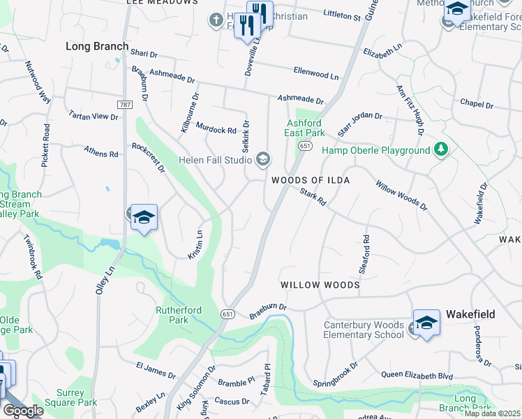 map of restaurants, bars, coffee shops, grocery stores, and more near 4408 Argonne Drive in Fairfax