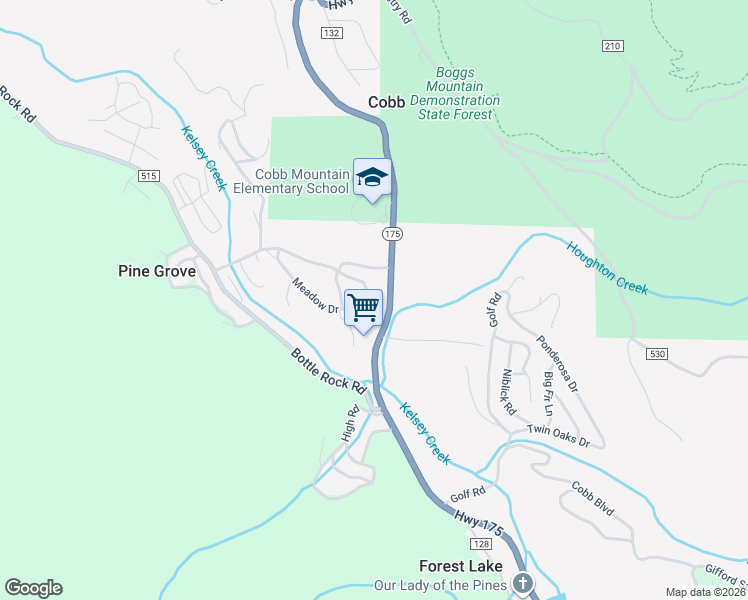 map of restaurants, bars, coffee shops, grocery stores, and more near 10005 Meadow Drive in Cobb