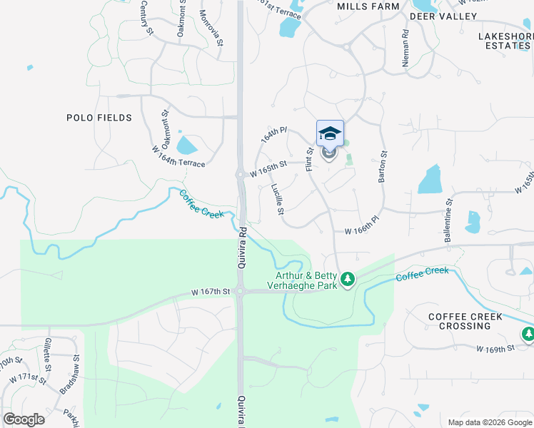 map of restaurants, bars, coffee shops, grocery stores, and more near 16524 Lucille Street in Overland Park