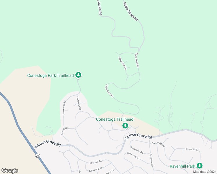 map of restaurants, bars, coffee shops, grocery stores, and more near 16144 Eagle Rock Road in Hidden Valley Lake