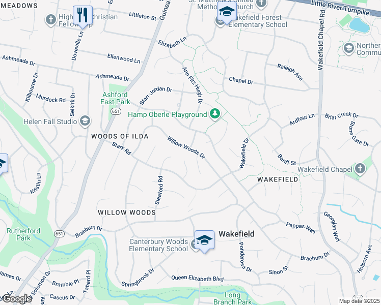 map of restaurants, bars, coffee shops, grocery stores, and more near 4237 Willow Woods Drive in Annandale