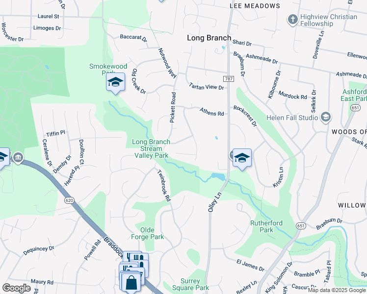map of restaurants, bars, coffee shops, grocery stores, and more near 9426 Mauck Court in Fairfax
