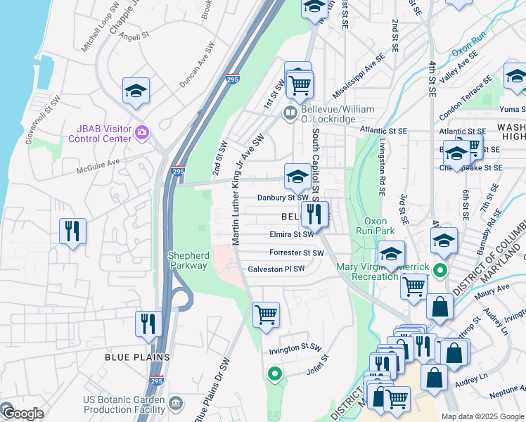 map of restaurants, bars, coffee shops, grocery stores, and more near 131 Darrington Street Southwest in Washington