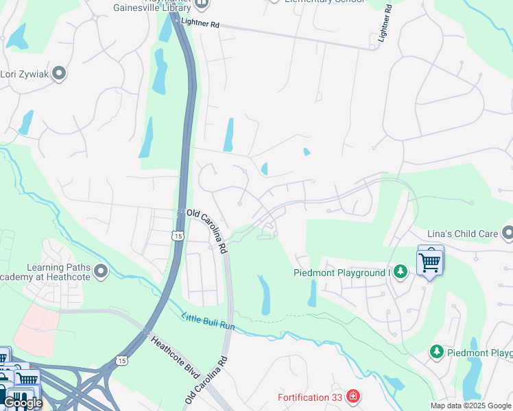 map of restaurants, bars, coffee shops, grocery stores, and more near 14850 Vailmont Court in Haymarket